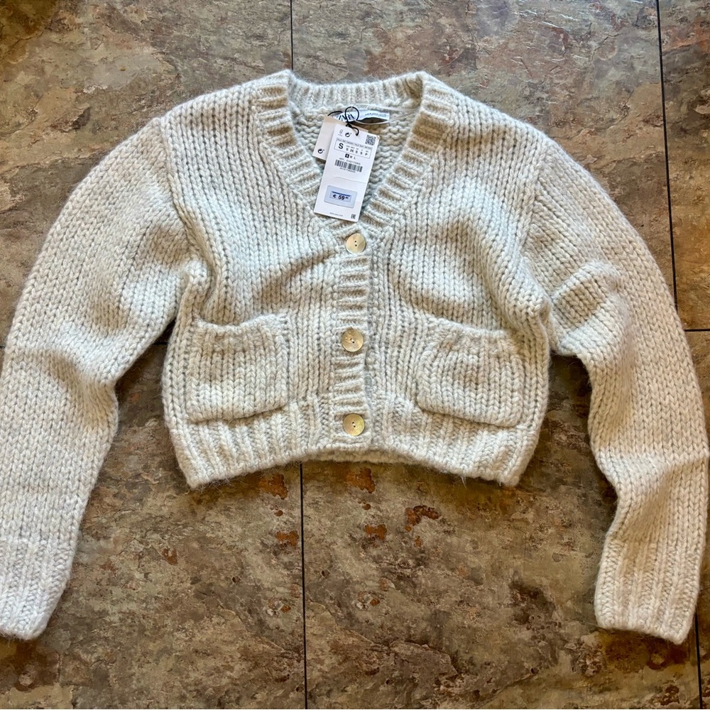 Zara Cream Knit Cardigan